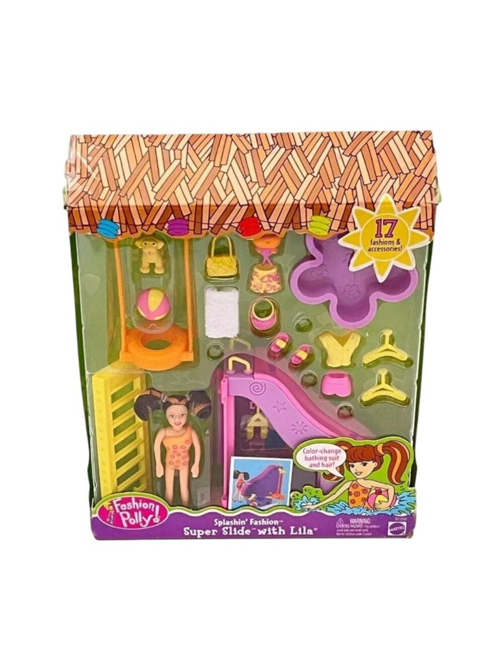 Vintage Polly Pocket Splashin Fashion Super Slide with Lila 2002 New in Pak